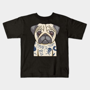 Tattooed Pug Kids T-Shirt